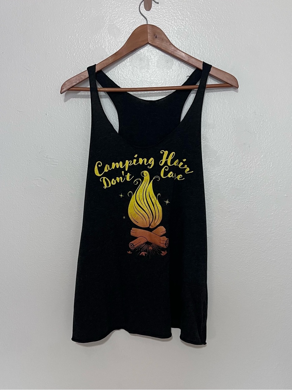 XXL Camping Hair Don't Care camping mountain hiking vacation Racerback Tank